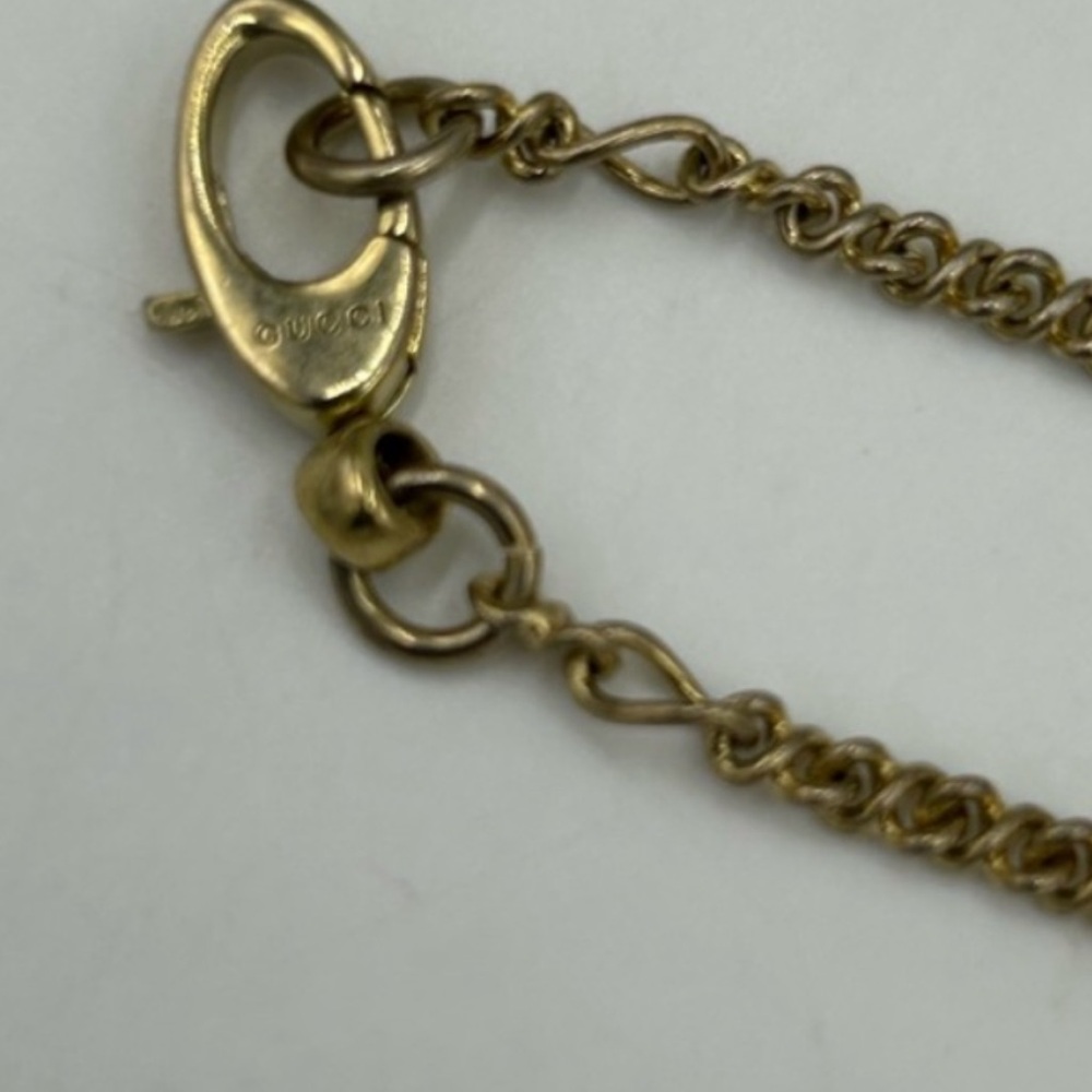 Gucci iconic gold tone lion head crystal necklace . Made in Italy . - Picture 4 of 5